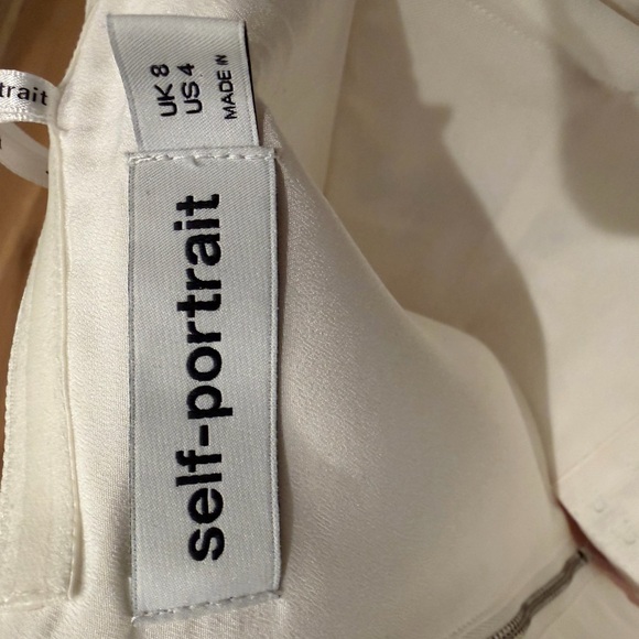 SELF PORTRAIT TOP- White Off-Shoulder Top with Silver Accents - Picture 4 of 4